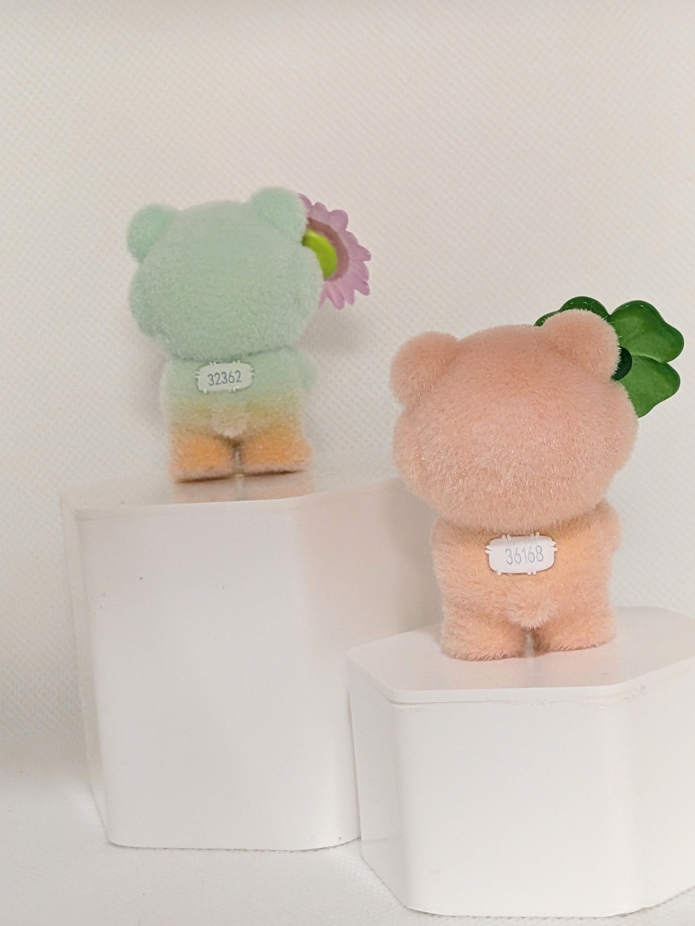 Plush Bear Figurine with Clover - Peach Color - Picture 2 of 3